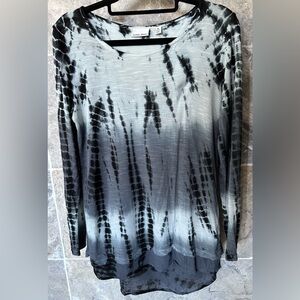 TRIBAL JEANS Ladies Women’s Size Extra Small Black & White Tie Dyed Shirt